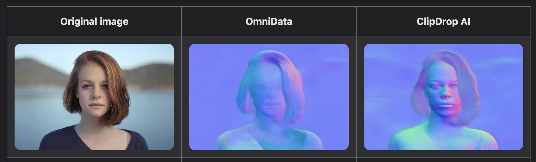 Demo of how the ClipDrop software compares to OmniData: ClipDrop's depth map is much more accurate
